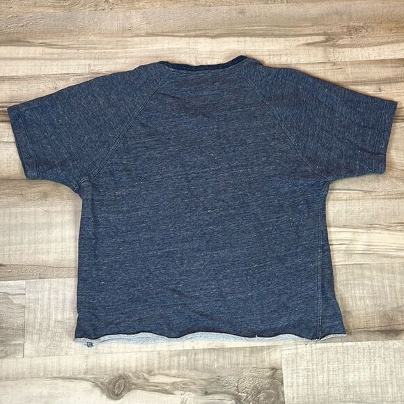 Everlane crop cutoff sweatshirt heather blue crewneck tee size large - Picture 2 of 3
